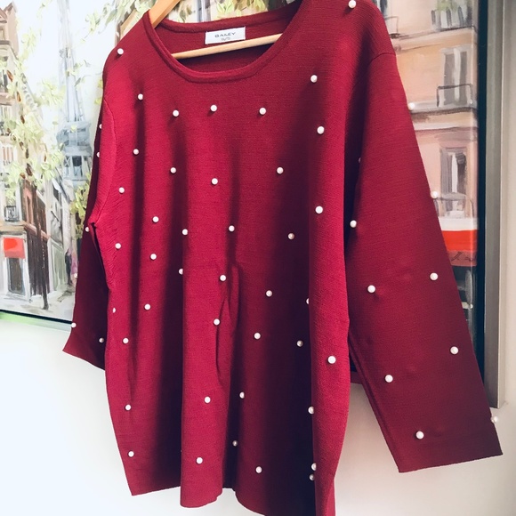 Brian Bailey Pearl Embellished Sweater - Picture 2 of 3